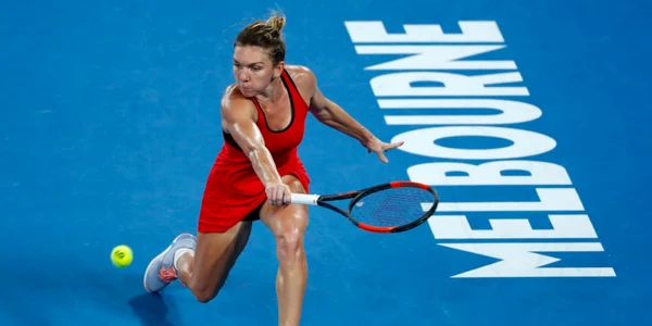 Simona Halep în partida contra danezei Caroline Wozniacki de la Australian Open 2018 FOTO Guliver / Getty Images / Michael Dodge