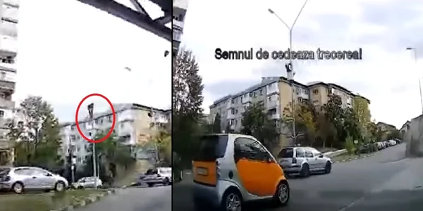 Indicator cu cedează trecerea ignorat de şoferi în Vâlcea Foto colaj captură video