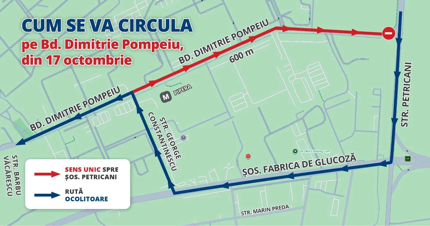 Restricțiile rutiere de pe Bulevardul Pompei