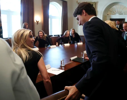 Ivanka Trump cu ochii doar la primul ministru canadian Justin Trudeau - 13 feb 2017 / FOTO Guliver / GettyImages