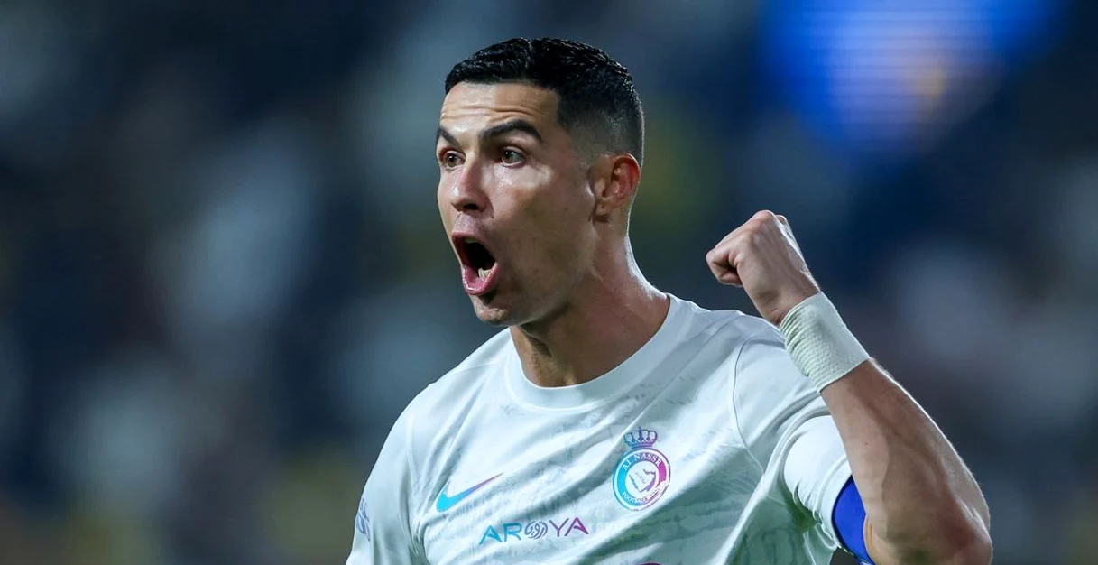 Cristiano Ronaldo a înscris din toate pozițiile împotriva lui Al Taee. Foto Al Nassr