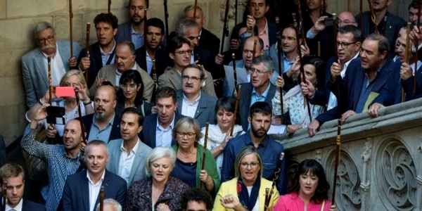 Primari din Catalonia care sustin separarea de Spani FOTO AFP