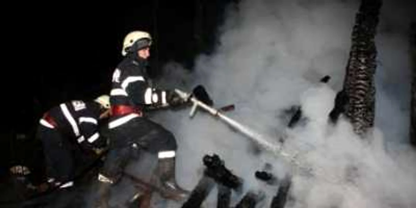 Incendiul a fost stins de către pompierii din Vidra