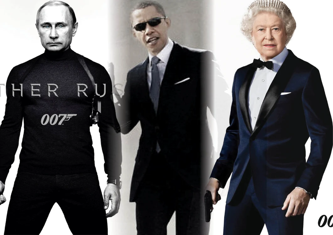 
    Vladimir Putin (Rusia), Barack Obama (SUA) și Regina Elisabeta a II-a a Marii Britanii, ar putea purta oricând haine de James Bond, în viziunea site-ului DesignCrowdfoto: DesignCrowd  