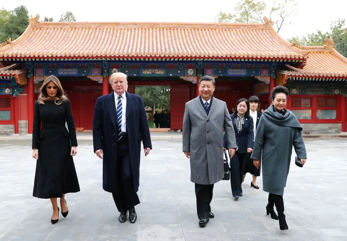 Donald si Melania Trump la Beijing FOTO EPA/ EFE