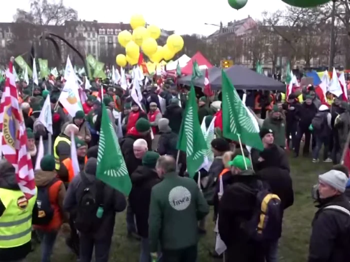 Protestul fermierilor din Strasbourg/FOTO: Youtube/APT