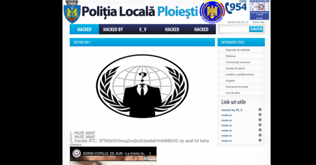 participant Therapy count up Site-ul Poliţiei Locale de Ploieşti, spart de hackeri. Mesaje vulgare la adresa ANAF pe prima pagină | adevarul.ro participant Therapy count up Site-ul Poliţiei Locale de Ploieşti, spart de hackeri. Mesaje vulgare la adresa ANAF pe prima pagină | adevarul.ro