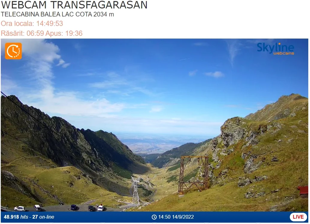 14 septembrie, ora 14.49, Telecabina Bâlea Lac. FOTO Captură video roxy-world.ro