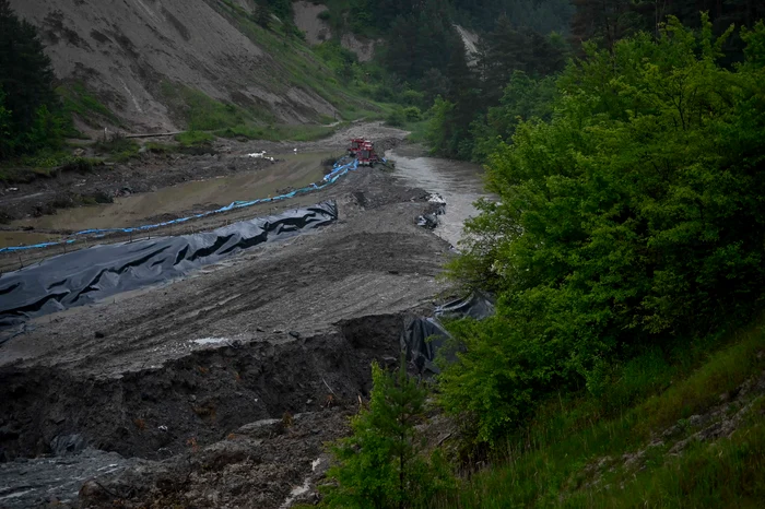 Digul subteran de la Salina Praid a cedat în urma ploilor torențiale FOTO: Arhivă