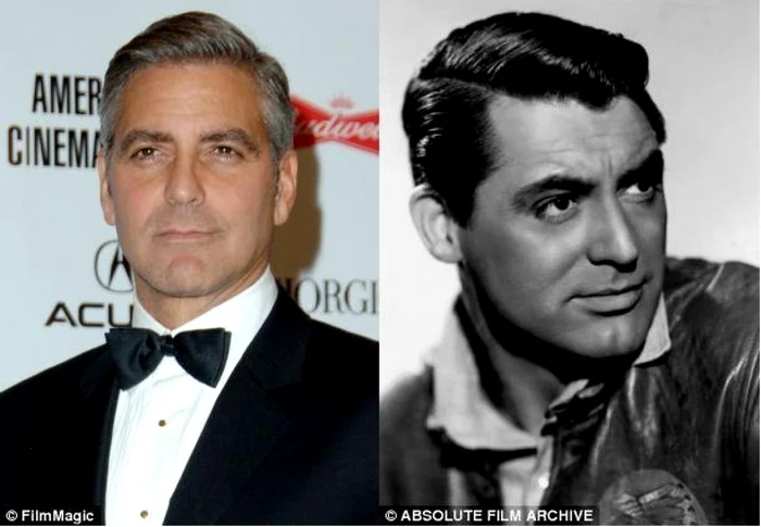 Cary Grant şi George Clooney, doi dintre cei mai doriţi bărbaţi din lume, par că împart acelaşi arbore genealogic FOTO Daily Mail