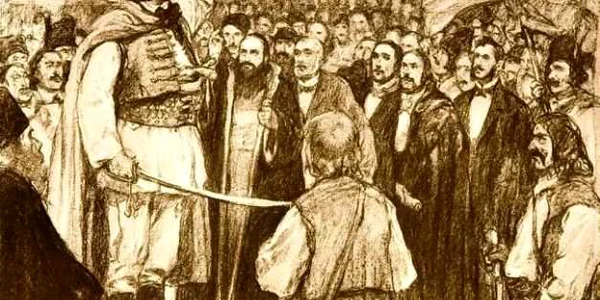 Avram Iancu în mijlocul răsculaţilor la 1848 