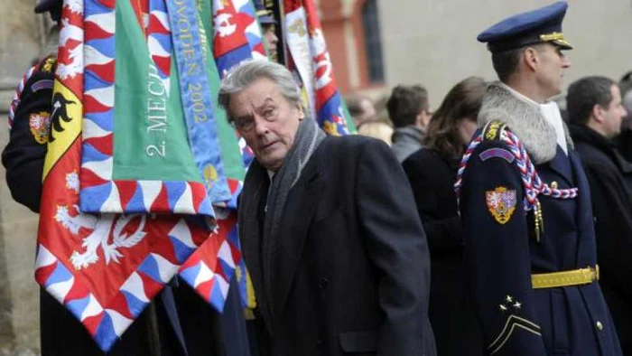 Alain Delon, la funeraliile lui Havel