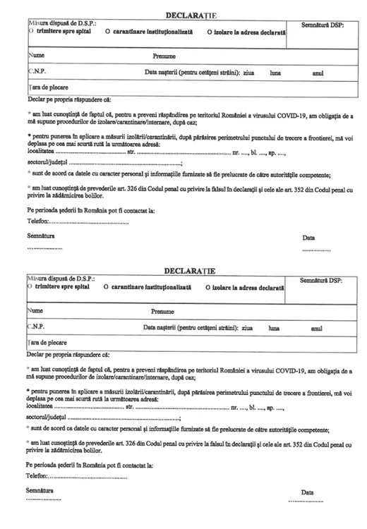 Prin formularul de triaj iei la cunoștință dacă trebuie să stai în izolare sau carantinăfoto: Click!