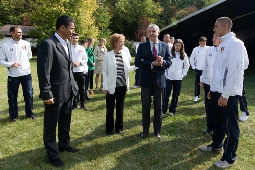 David Popovici şi Camelia Potec au fost primiţi de Majestatea Sa Margareta şi de Principele Radu la Palatul Elisabeta în octombrie 2022. FOTO: Daniel Angelescu, Casa Majestăţii Sale