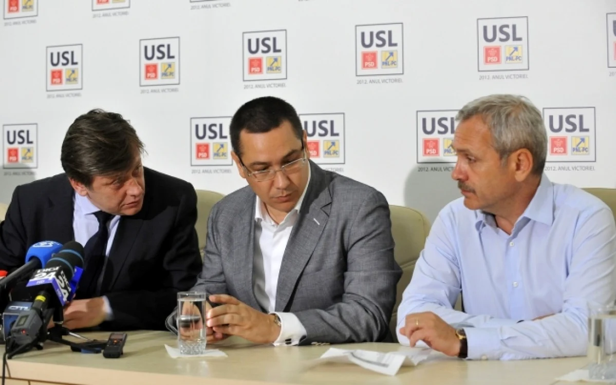 Crin Antonescu, Victor Ponta şi Liviu Dragnea                                                 FOTO: Adevărul