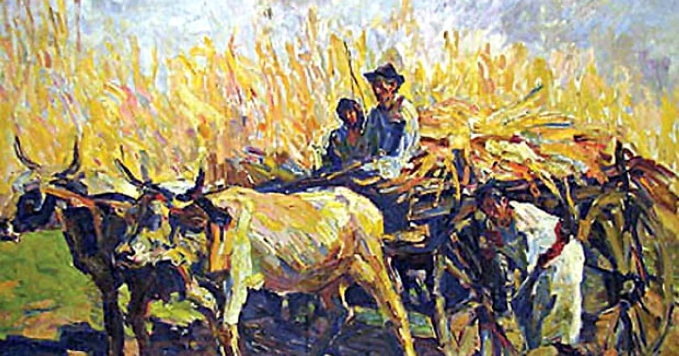 „Strânsul recoltei“, de Rudolf Schweitzer-Cumpăna, 121x173 cm, în licitaţie la Alis  cu o evaluare de 95.000 de lei