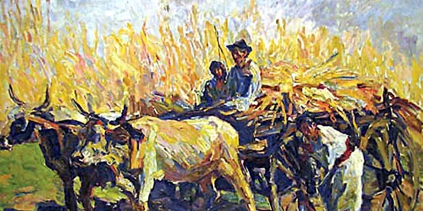 „Strânsul recoltei“, de Rudolf Schweitzer-Cumpăna, 121x173 cm, în licitaţie la Alis  cu o evaluare de 95.000 de lei