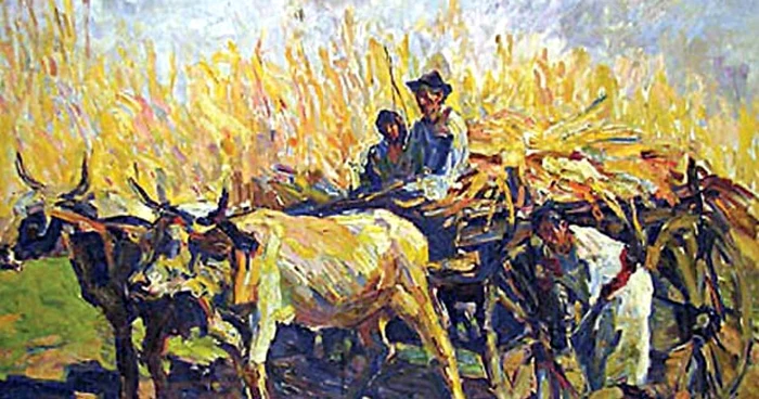 „Strânsul recoltei“, de Rudolf Schweitzer-Cumpăna, 121x173 cm, în licitaţie la Alis cu o evaluare de 95.000 de lei