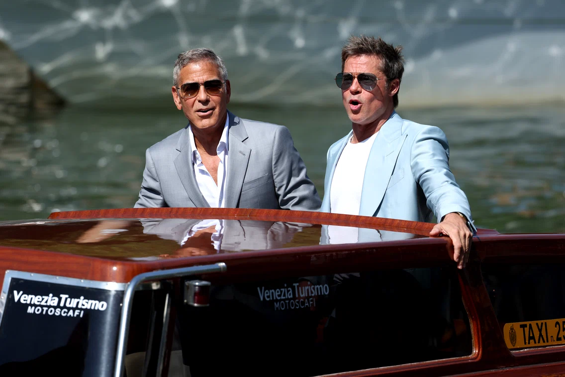 Brad Pitt & George Clooney la Veneția, GettyImages 
