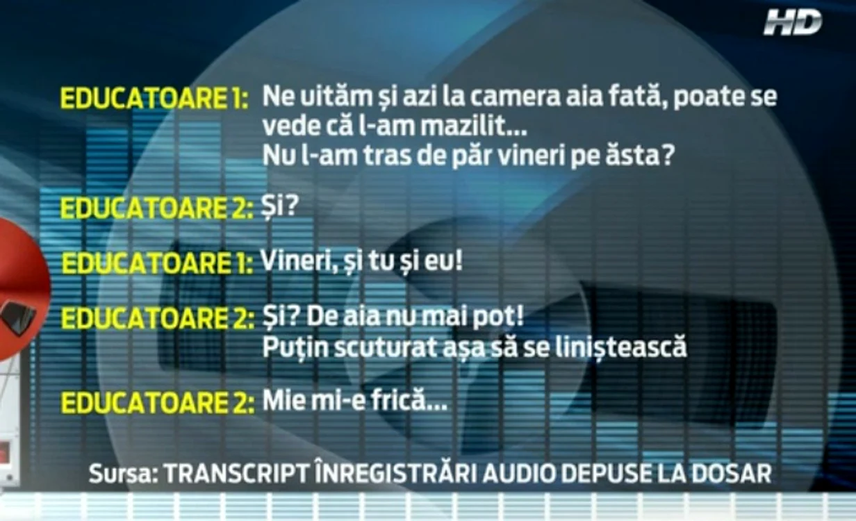 Copiii erau bătuţi fără milă de educatoare (capturi Pro TV)