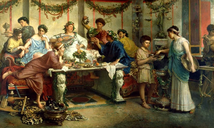 O sărbătoare romană, pictură de Roberto Bompiani (© J. Paul Getty Museum)
