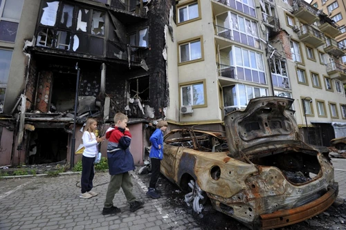 Imagine din Irpin FOTO AFP