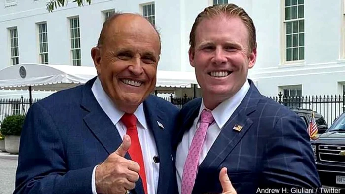 Rudy Giuliani şi fiul său Andrew Giuliani,