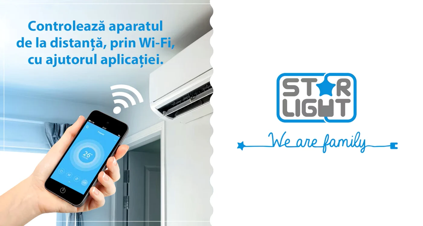 aer conditionat smart control telefon aplicatie wifi reglare temperatura living open space Foto eMAG