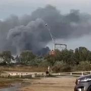 Incendiu la aeroportul de langa Sevastopol in Crimeea FOTO Zerkalo Nedeli jpg