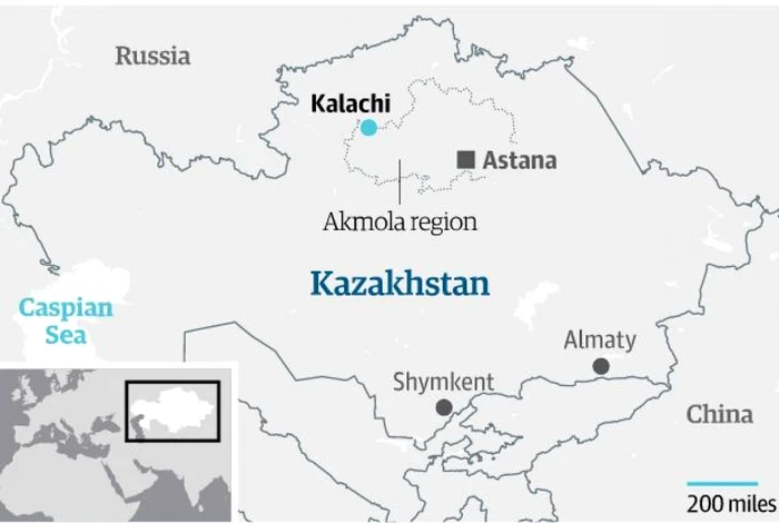 Harta oras adormit Kalachi din Kazahstan FOTO The Guardian