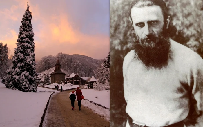 Arsenie Boca (fotografie personală) și Mănăstirea Prislop (foto: Daniel Guță).