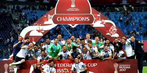 Echipa Germanie se bucură după ce a câştigat Cupa Confederaţiilor după finala împotriva naţionalei din Chile FOTO Guliver / Getty Images