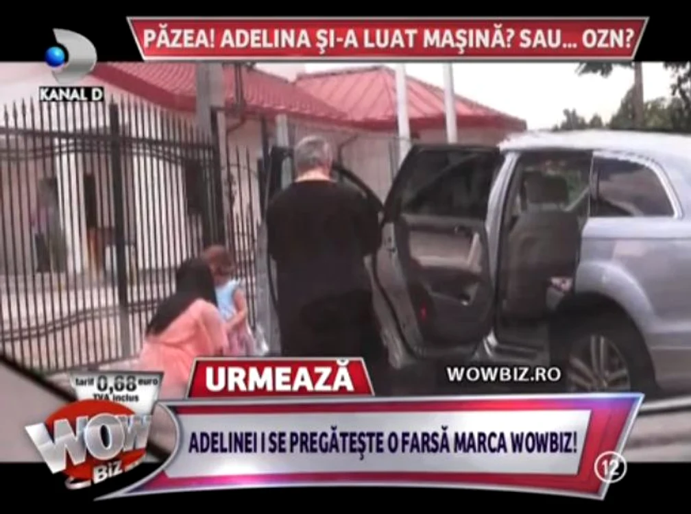 Nici nu şi-a luat bine maşina, că Adelina a şi dus-o la sfinţit, însoţită de fina ei (captură: WOWbiz)