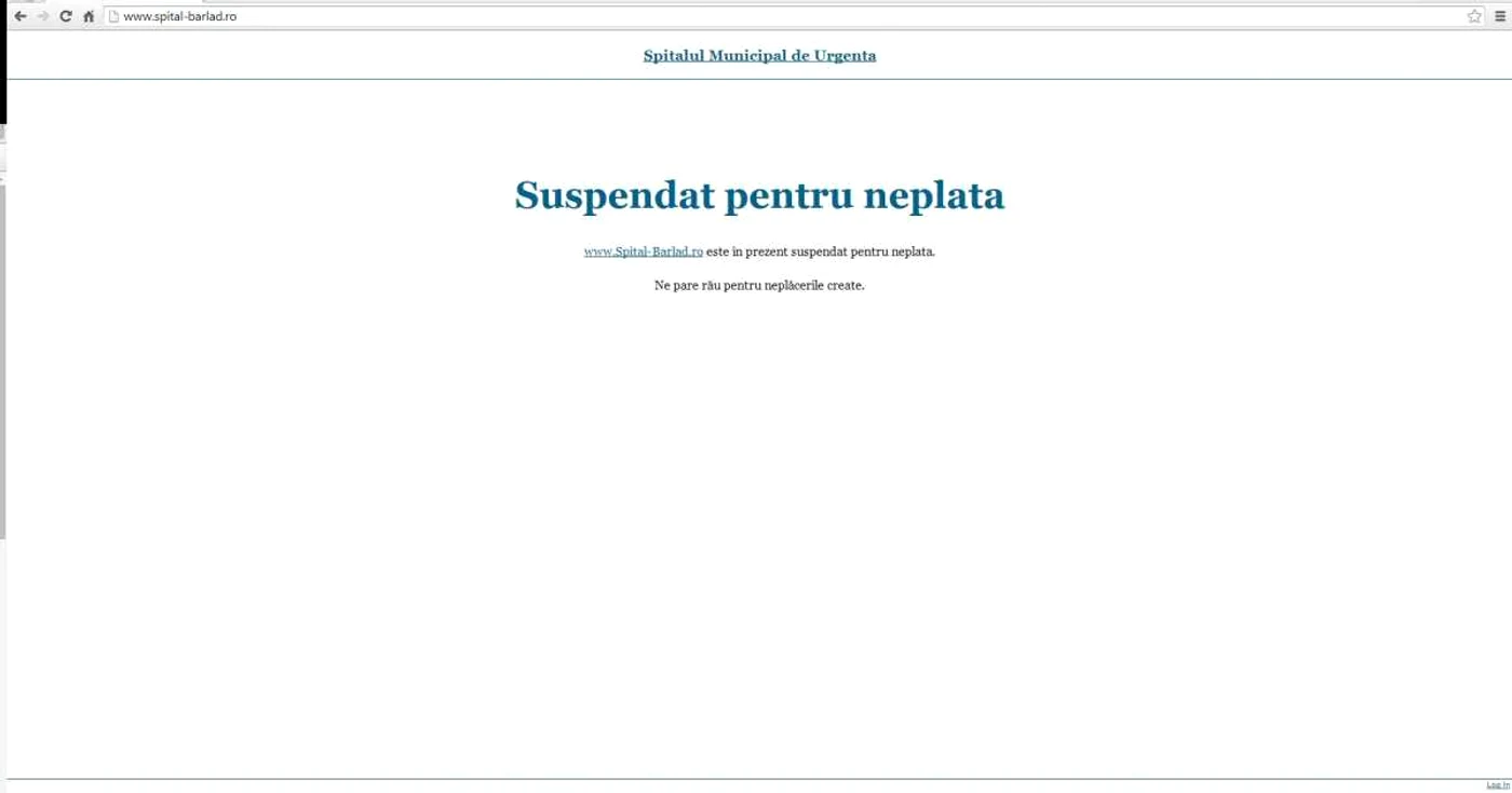 Captura site www.spital-barlad.ro din 17 iunie FOTO Sabina Ghiorghe