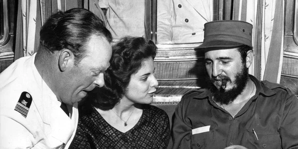 Marita Lorenz și Fidel Castro, la bordul vasului de croazieră ”Berlin” jpeg