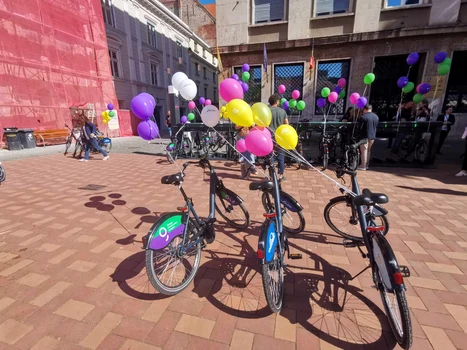 Noile stații de bike-shering din Timișoara FOTO Ștefan Both 