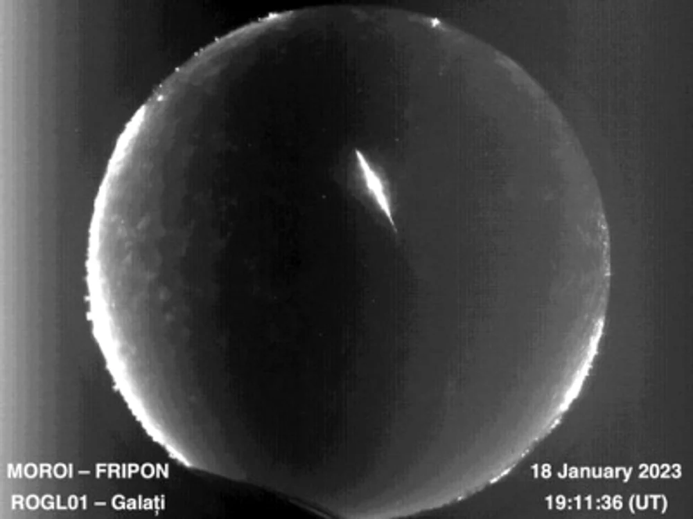 Înregistrarea fenomenului surprinsă pe camera MOROI de la Păuleşti FOTO Meteor-România