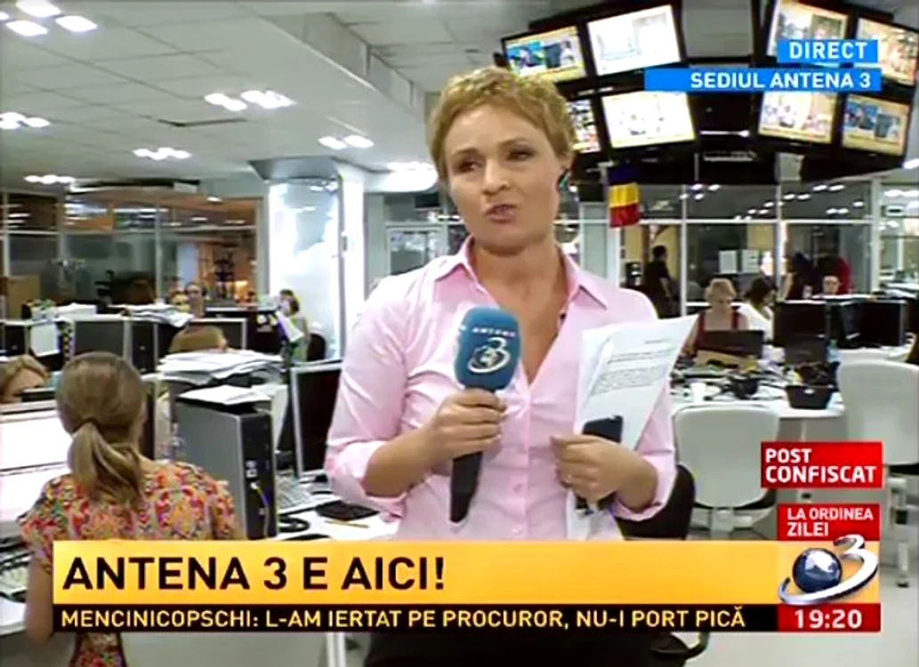 Imagini din sediul confiscat al Antenei 3