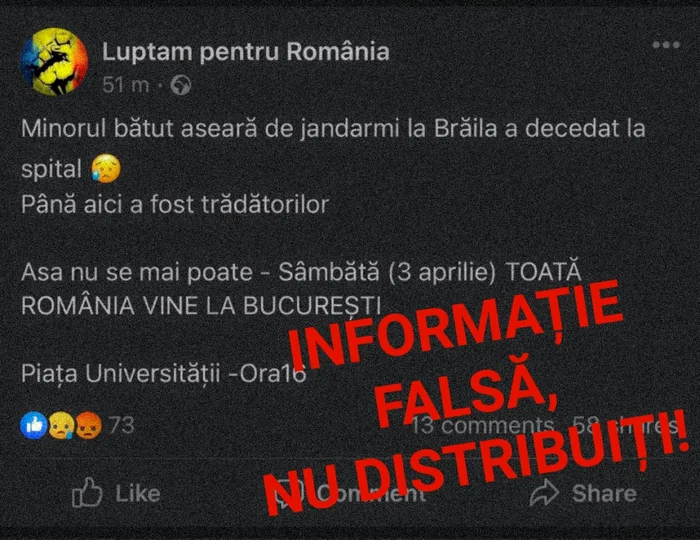 info falsa foto jandmeria Braila