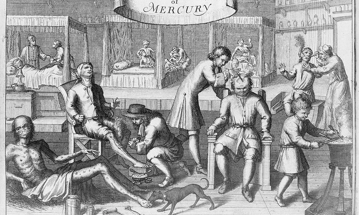Pacienți tratați de sifilis în secolul al XVIII-lea (© Wellcome Collection gallery)