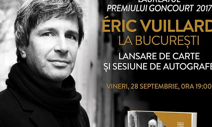 Éric Vuillard, laureatul Premiului Goncourt 2017, vine în România jpeg