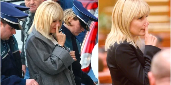 Elena Udrea - gestul cu degetul dus la nas