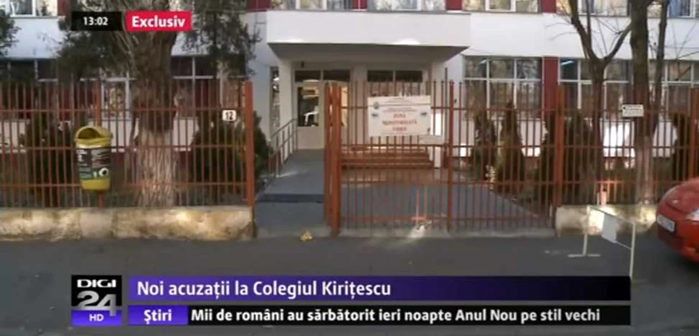 Noi înregistrări cu plângerile părinţilor, apărute la Digi24, vizează Colegiul „N. Kiriţescu” din Capitală