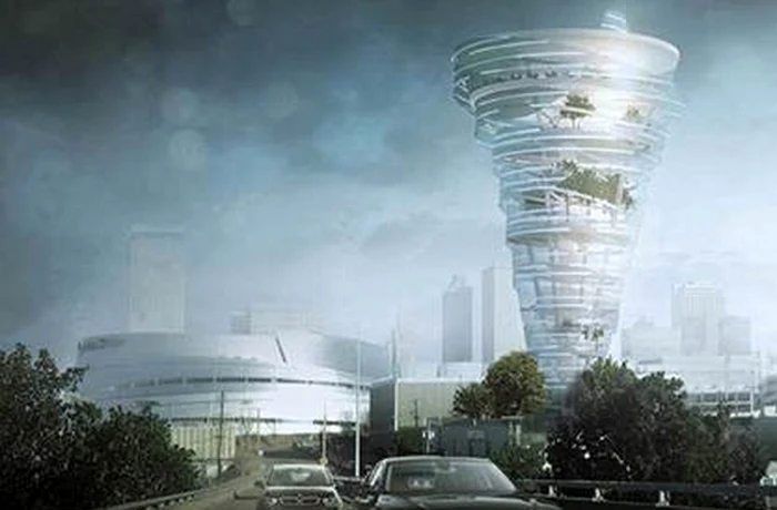 Firma de arhitectură Kinslow, Keith şi Todd a proiectat un zgârie-nor inspirat de forma tornadelor, clădire care se va numi Tornado Tower. FOTO Daily Mail