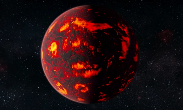 55 Cancri e are o suprafaţă care arde continuu