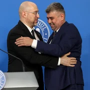 Primirea oficială a premierului Ucrainei, Denis Smihal, de către prim-ministrul României și declarațiile de presă ale acestora la Palatul Victoria din București. FOTO Inquam Photos / Sabin Cîrstoveanu