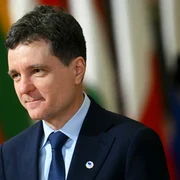 Nicușor Dan la o reuniune a Consiliului European FOTO AFP