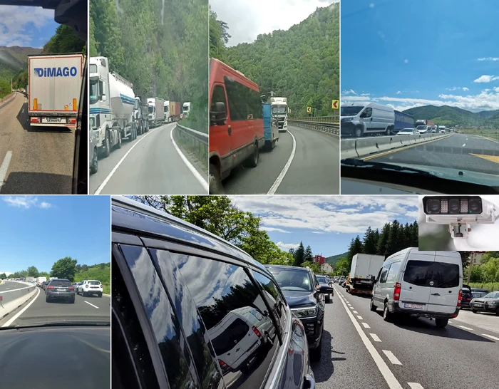 Traficul de coșmar de pe Valea Oltului Foto Colaj