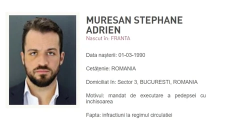 Adrien Stephane Mureșan, fiul omului de afaceri Sever Mureșan  Foto Poliția Română jpg