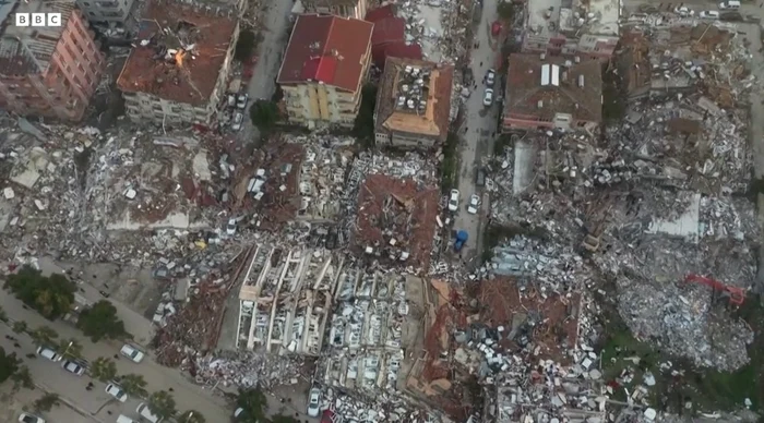 Provincia Hatay, din Turcia, după cutremur FOTO Captură video BBC